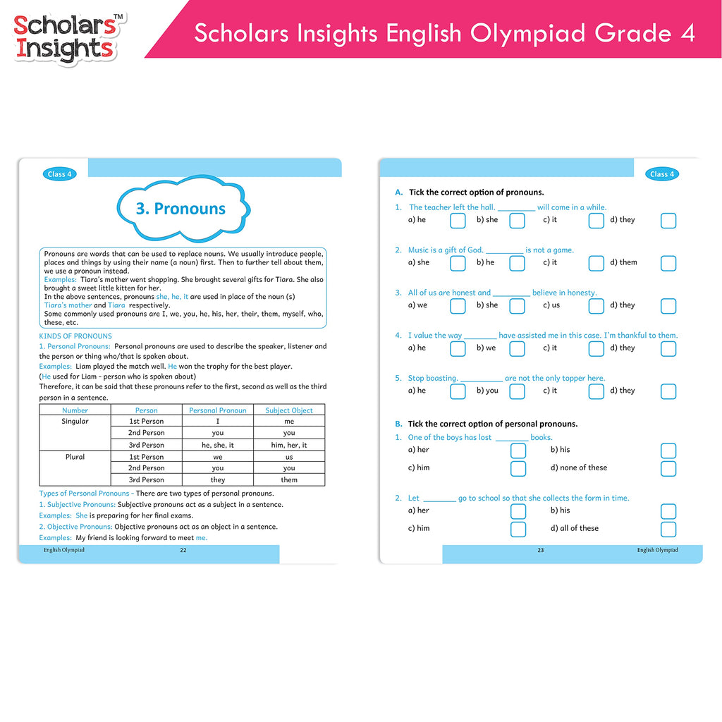 Scholars Insights English Olympiad Class 4 Books