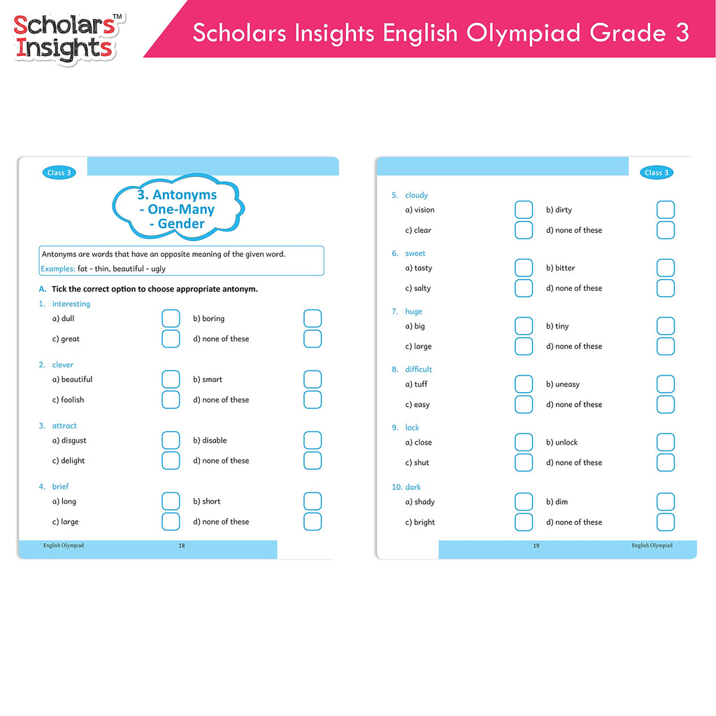 Scholars Insights English Olympiad Class 3 Books