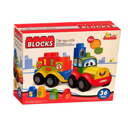 Cartoon Car Blocks 36 Pcs Toys BookyNotes 