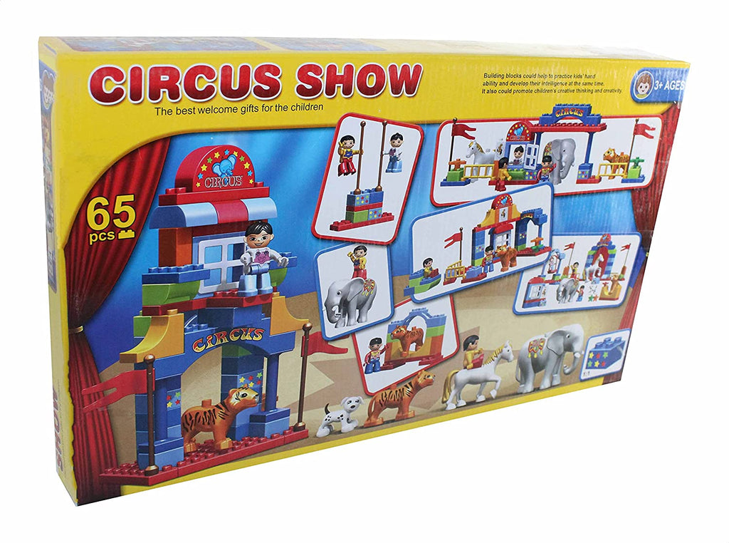Circus Show Shaped Building Blocks - 65 Pieces