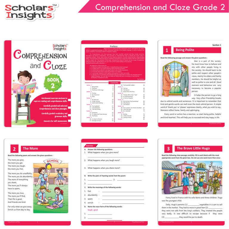 Comprehension and Cloze BOOK 2 (Scholars insights) 6-9 years Bookynotes 