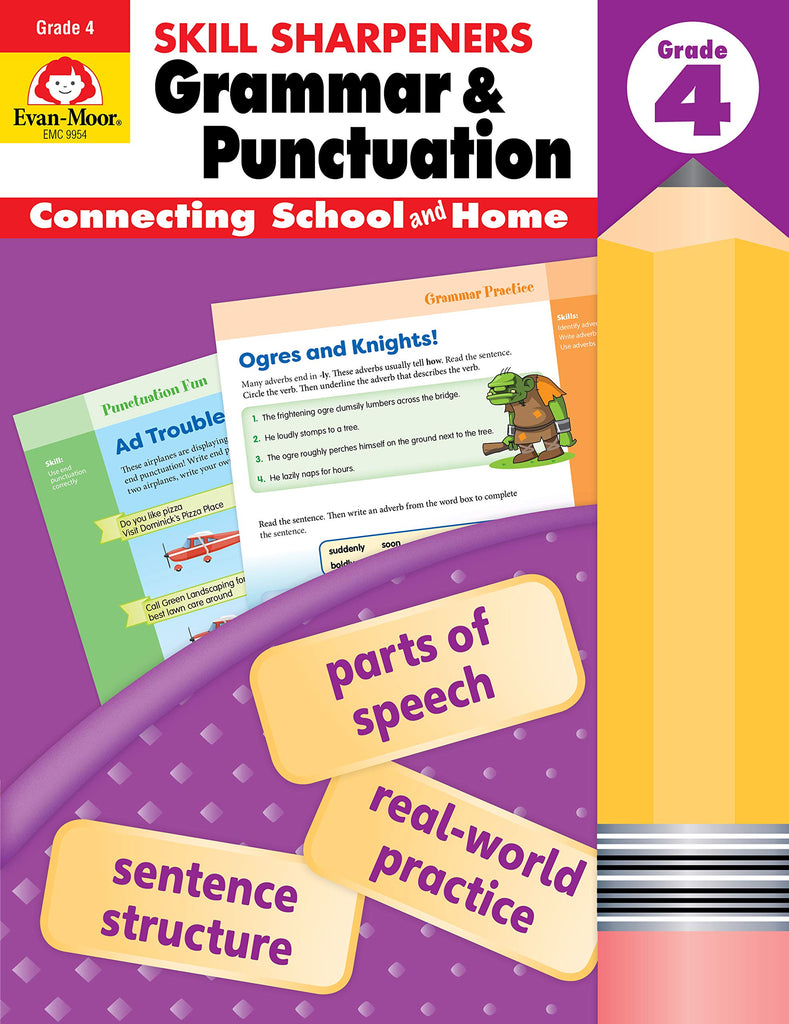 Skill Sharpeners Grammar & Punctuation Grade 4 ( Evan Moor ) 6-9 years BookyNotes 