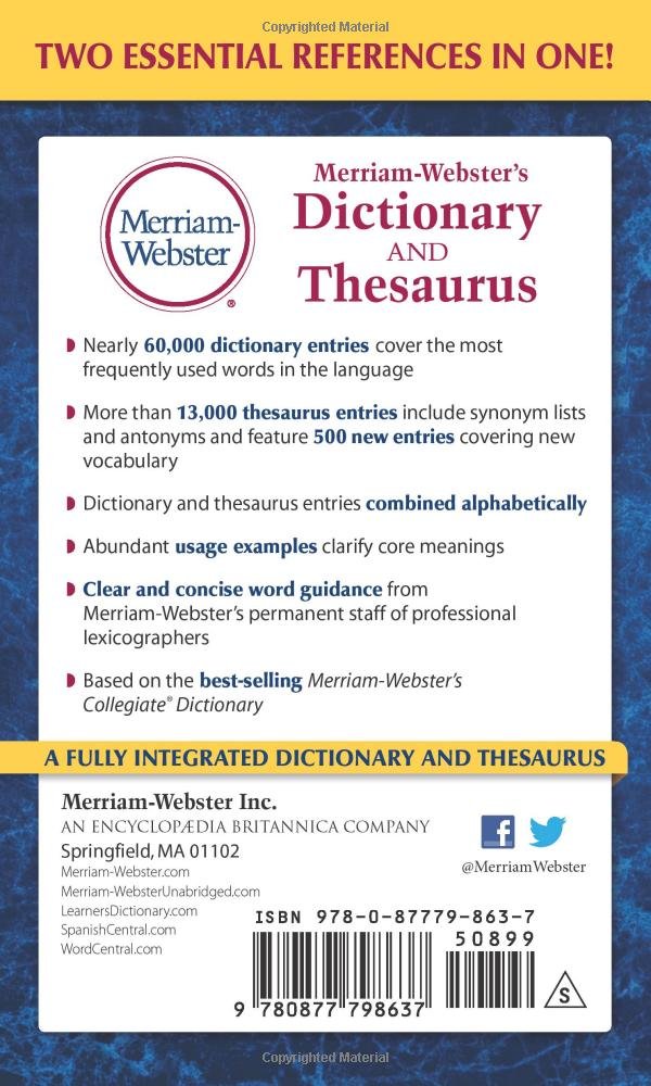 Merriam Webster's Dictionary and Thesaurus